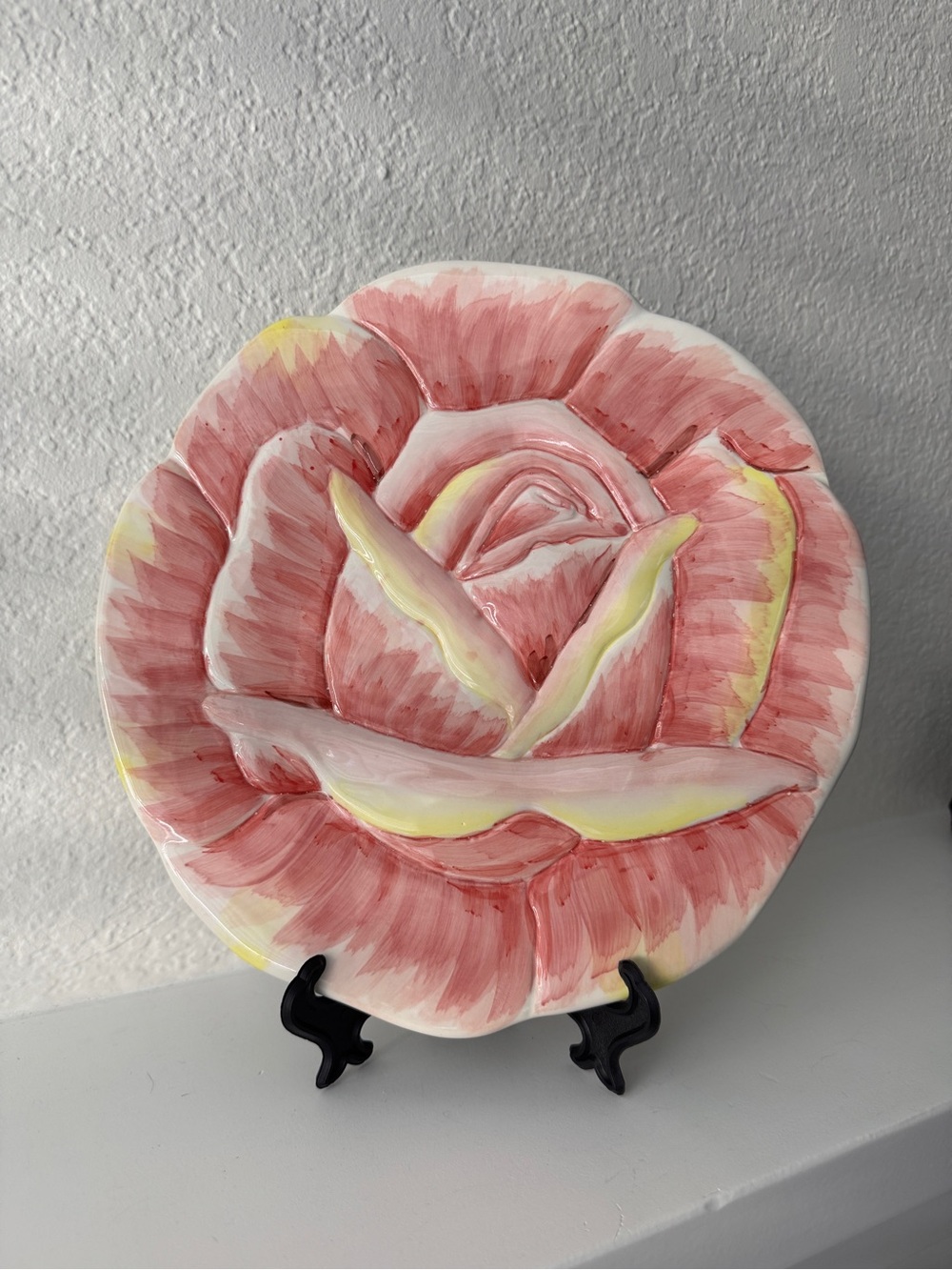 Vintage y2k Maxcera Bird and Peony Ceramic Pink
Flower Plate
